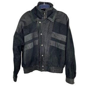 Pelle Studio Black Suede Leather Moto Style Jacket Coat Men's Sz M